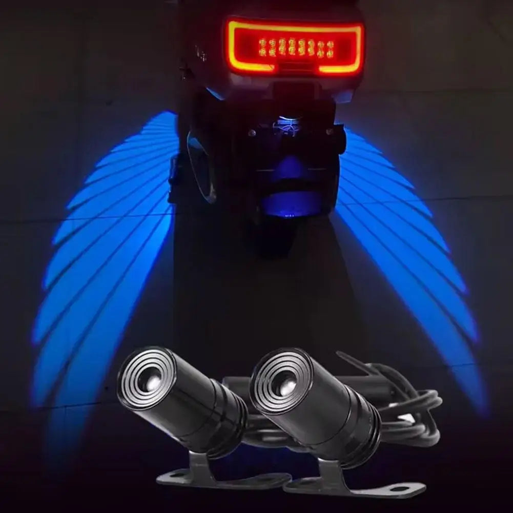Winged Glow: Motorcycle LED Light Projectors Duo