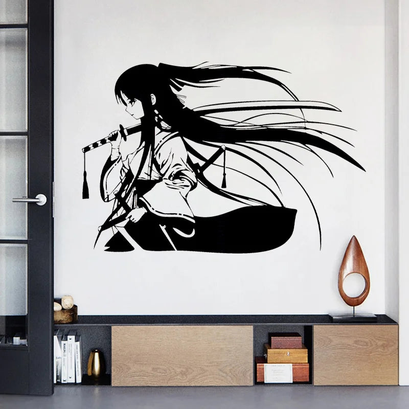 Samurai Geisha Japanese Anime Wall Sticker