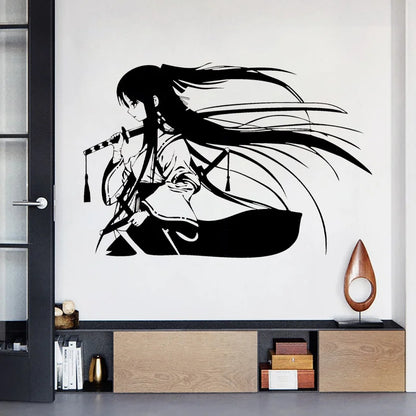Samurai Geisha Japanese Anime Wall Sticker