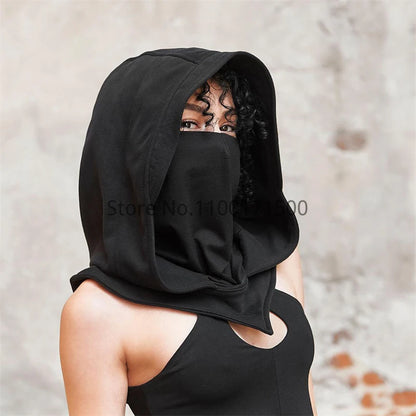 Enigmatic Gothic Cloak & Mask Ensemble