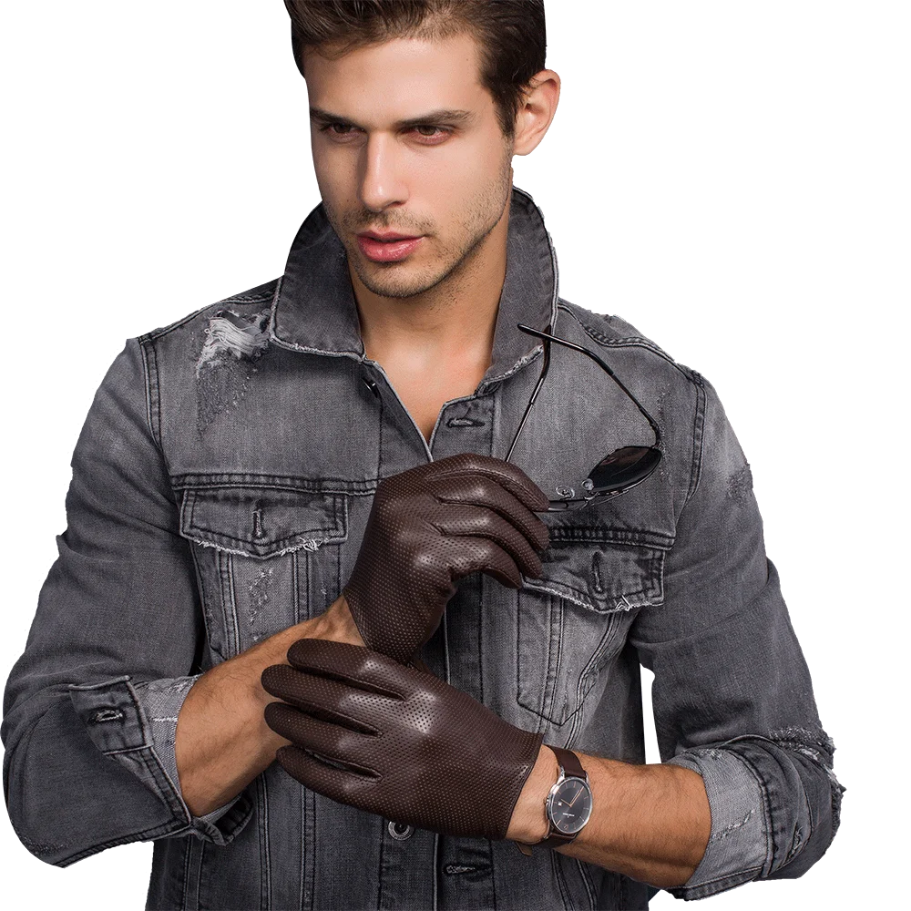 HighShine Luxury Leather Driving Riding Gloves