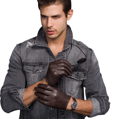 HighShine Luxury Leather Driving Riding Gloves