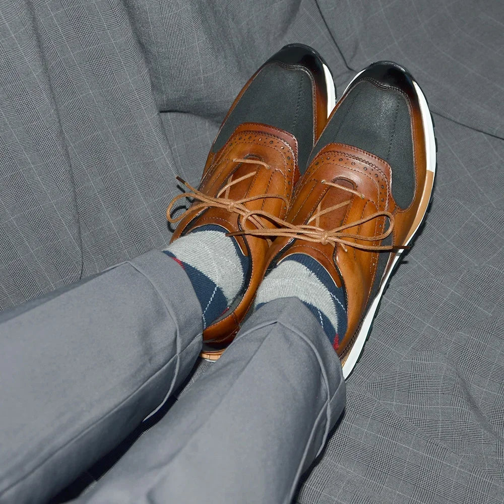 Luxury Brand Design Men's Sneakers Real Leather