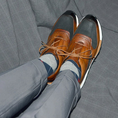 Luxury Brand Design Men's Sneakers Real Leather