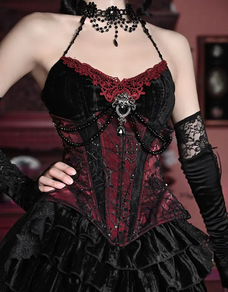 Velvet Chic: Camisole, Waistband & Skirt Set