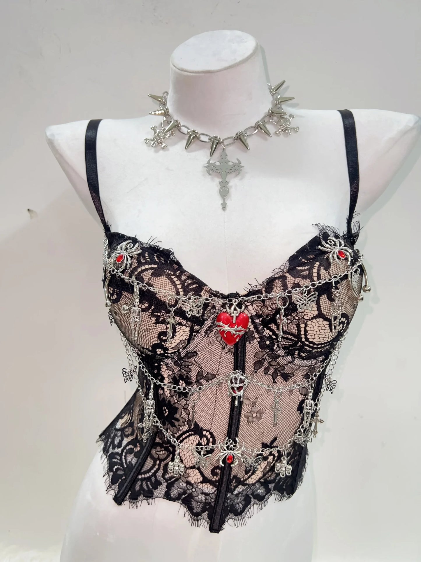 Gothic Y2K Lace Crop Tank