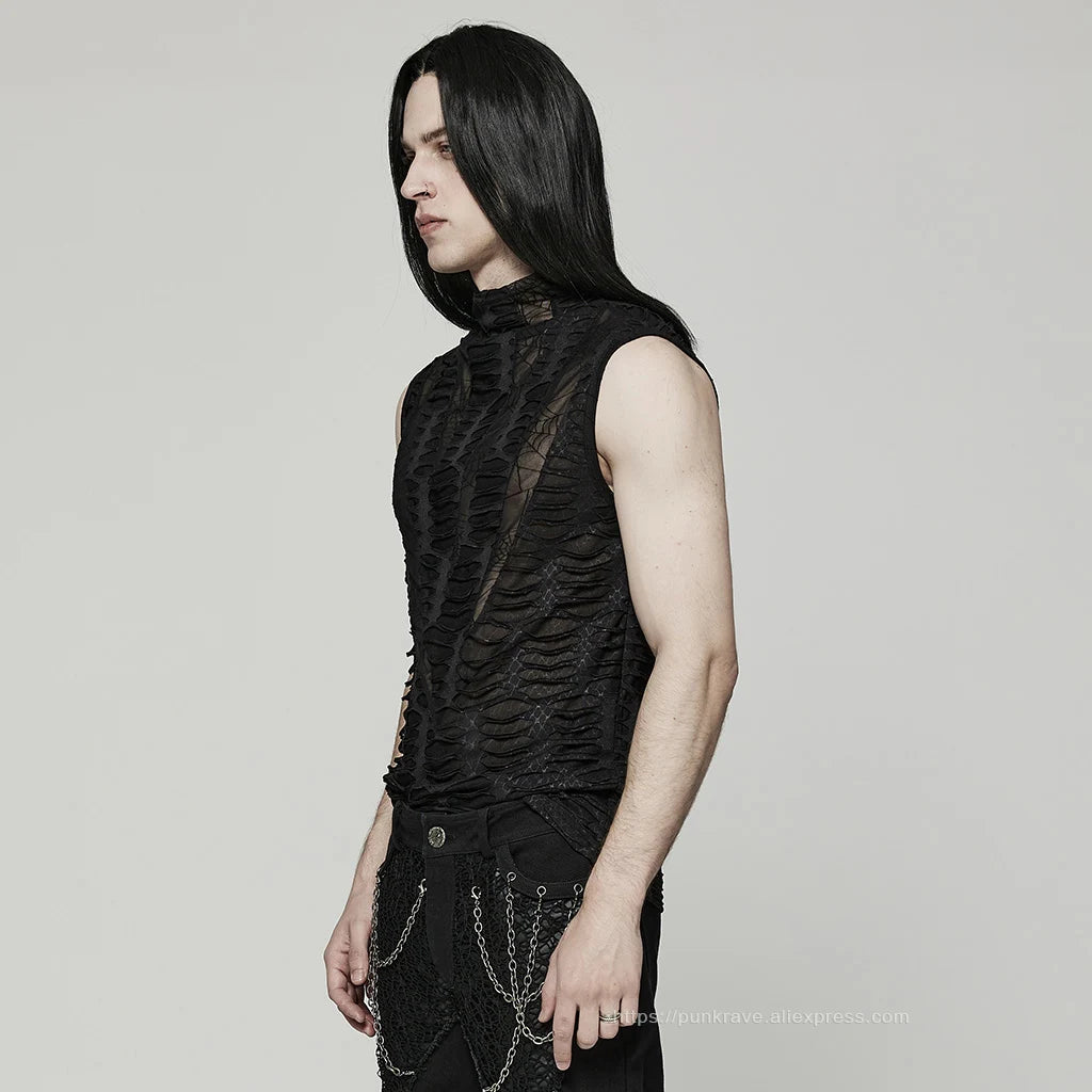 Sharp Tooth Asymmetric Vest for Men