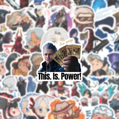 50pcs Game Devil May Cry Demon Hunter Decorative Stickers