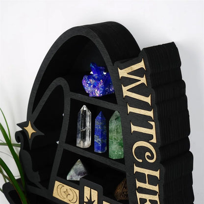 Witch Hat Crystal Shelf: Boho Wall Decor & Storage