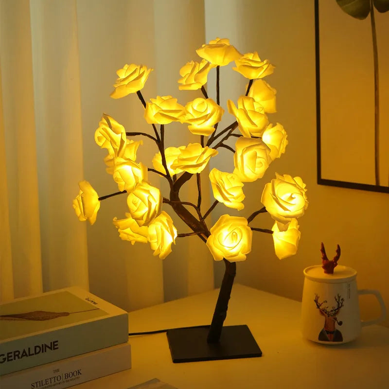 Table Lamp Flower Tree 24 Heads Rose