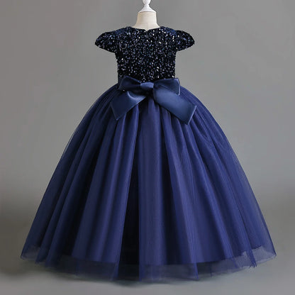 Girls' Dresses Bridesmaid Sequin Long Princess
