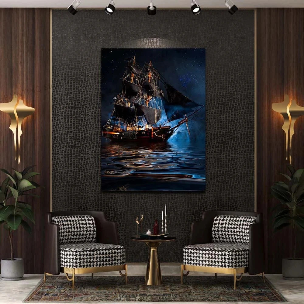 Ghost Ship in the Dark Sea 5D Diamond Painting Arts