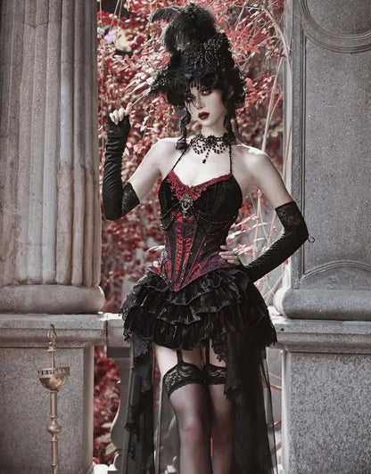 Velvet Chic: Camisole, Waistband & Skirt Set