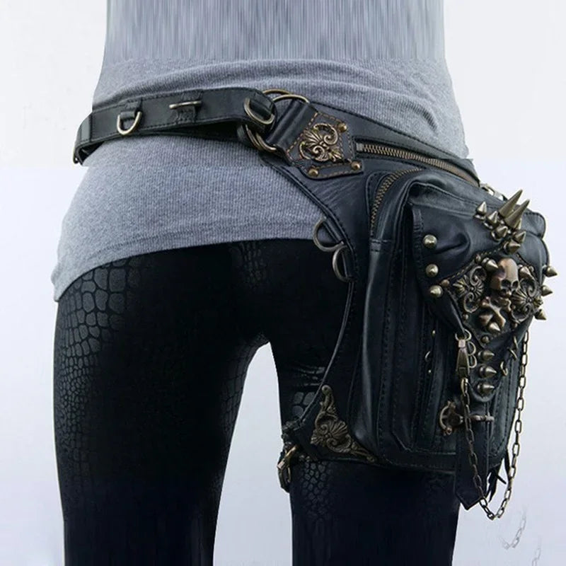 Women's Fanny Pack Steam Punk Waist Leg Hip Belt Messenger