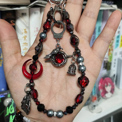 Celestial Love Keychain: Moonlit Anime Pendant