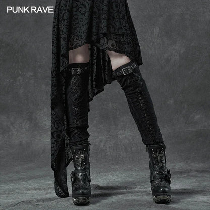 PUNK RAVE Embroidered Leg Warmers