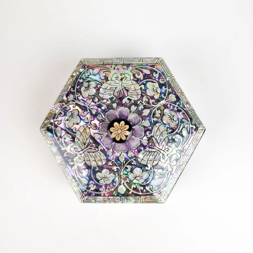 Elegant Pearl Inlay Peony Storage Box