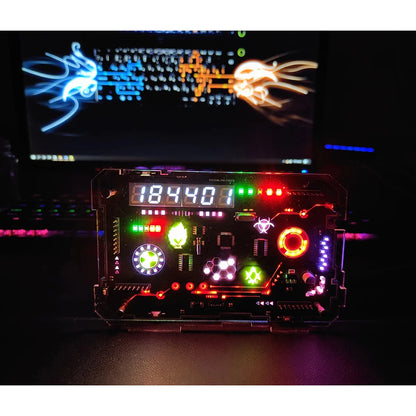 CyberGlow 0.39 RGB Desktop Clock - Handmade Elegance
