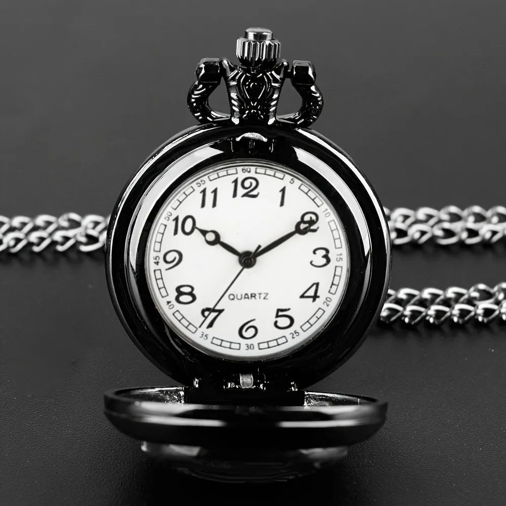 Name: Retro Orchid Quartz Pocket Watch & Necklace