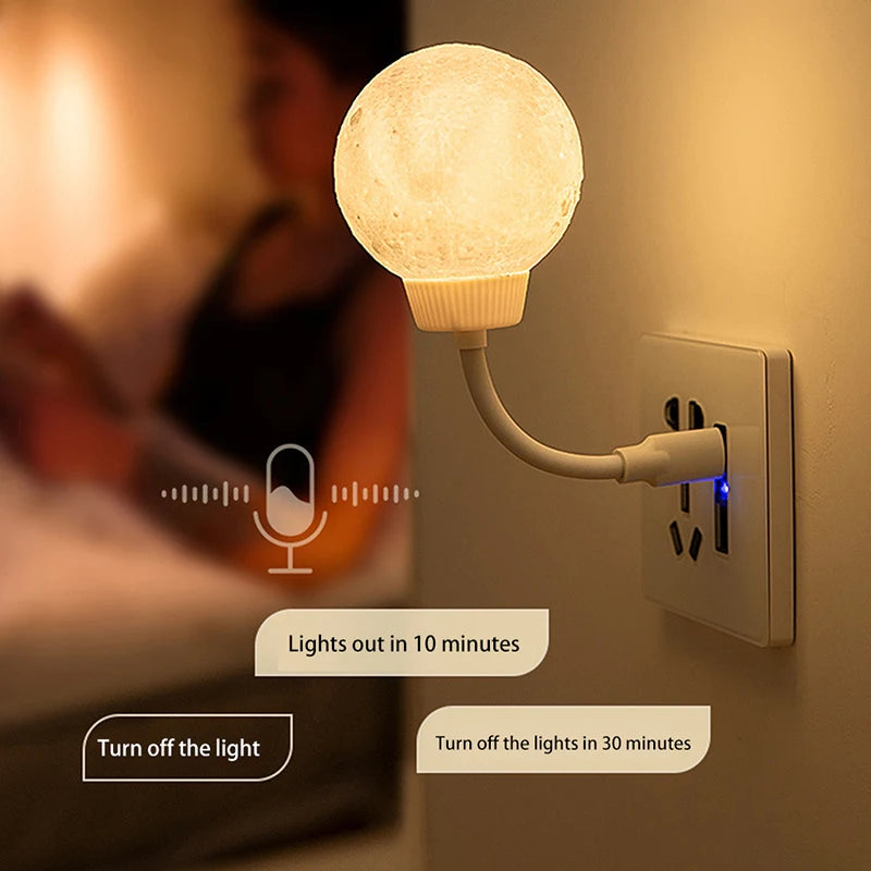 LunaGlow Voice-Controlled Night Light Lamp