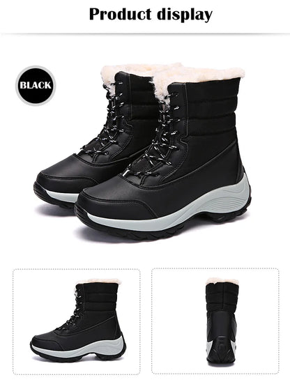 ChicWarm Waterproof Winter Ankle Platform Boots