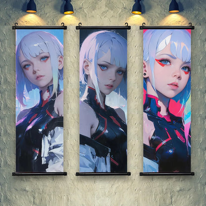 Cyber Rebecca Scroll Canvas: Futuristic Wall Art