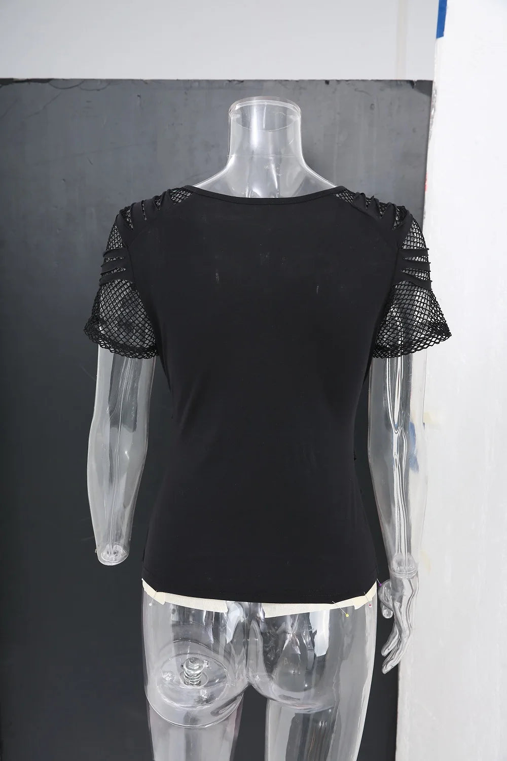 Gothic Plus-Size Fishnet Zipper Top for Summer Fun