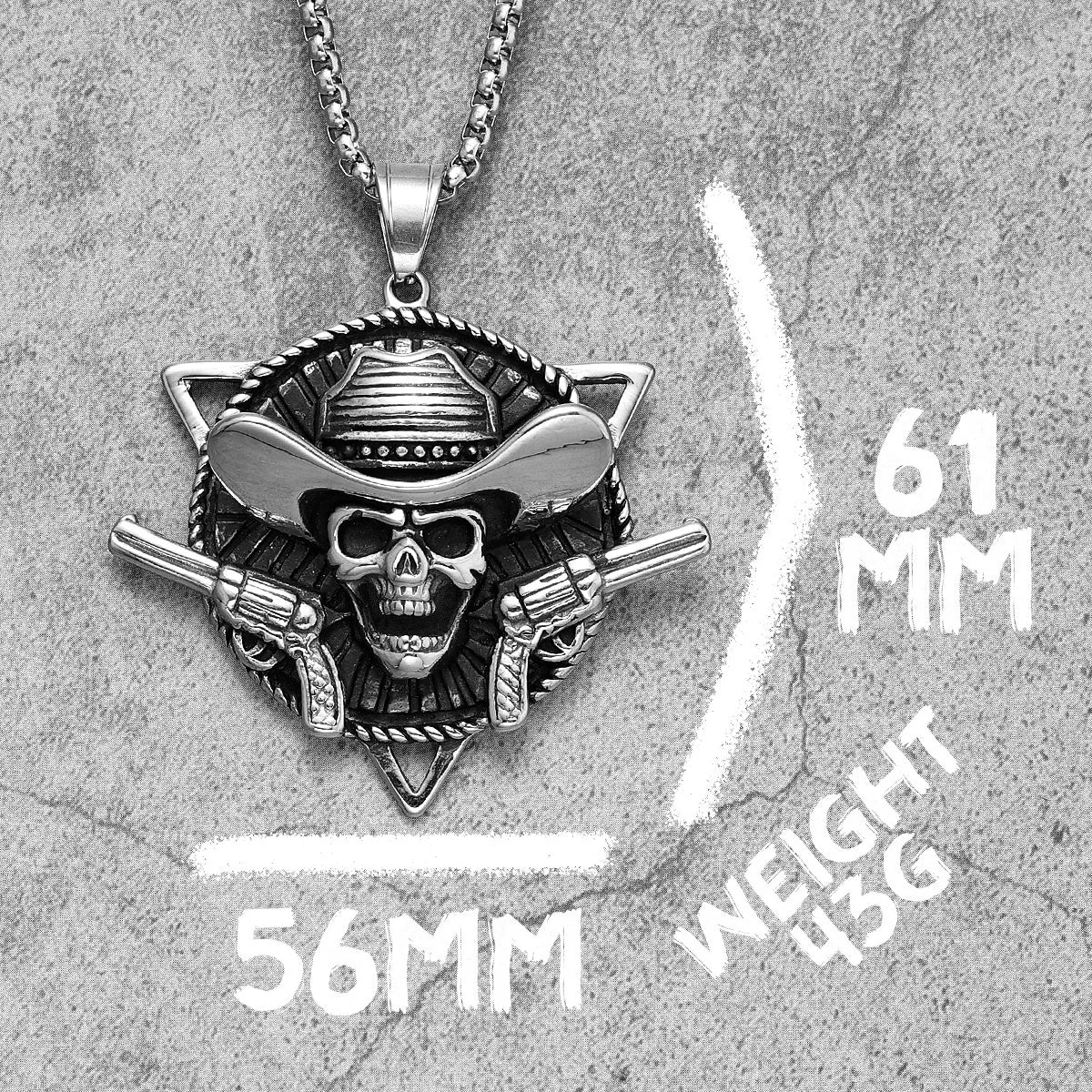 Cowboy Skull Double Gun Necklaces