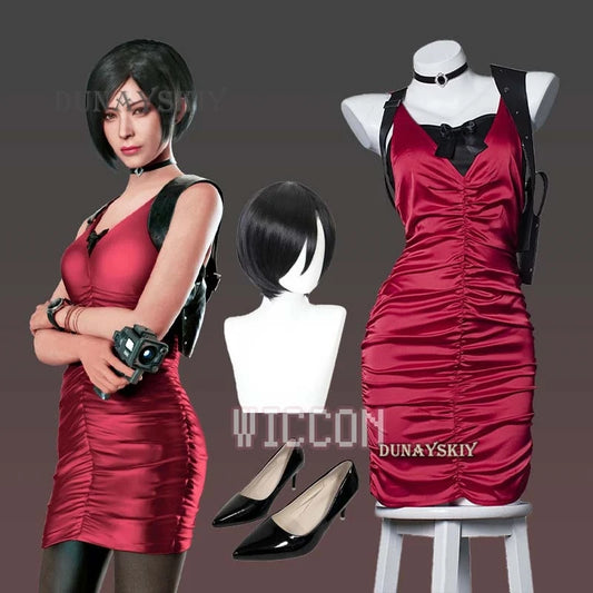 Ada Wong Evil Cheongsam Cosplay Costume Set