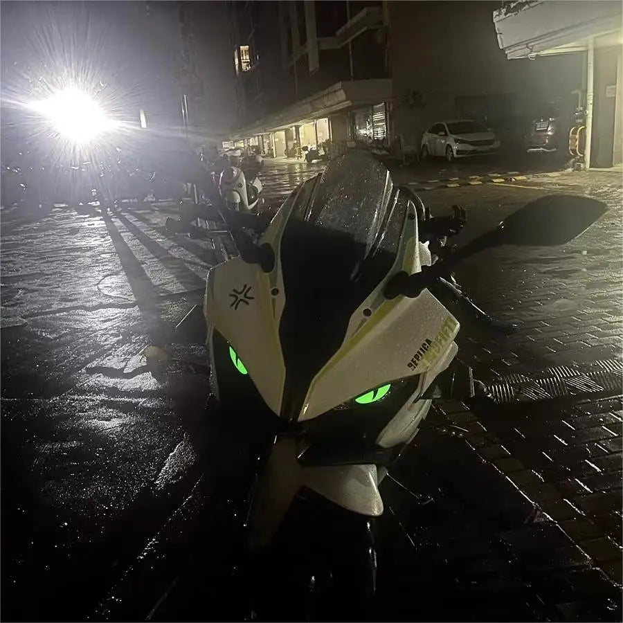 Angry Cat Eyes Reflective Helmet Stickers
