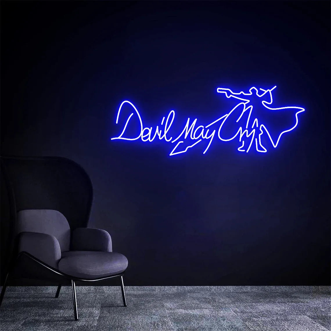 Devil May Cry Demon Hunter Neon Light: Vibrant Art