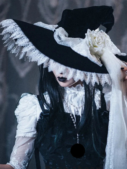 Handmade Lace Witch Pointed Hats