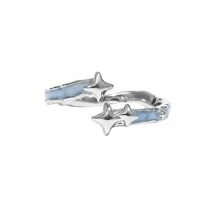 Celestial Trio: Sun, Moon & Stars Textured Ring