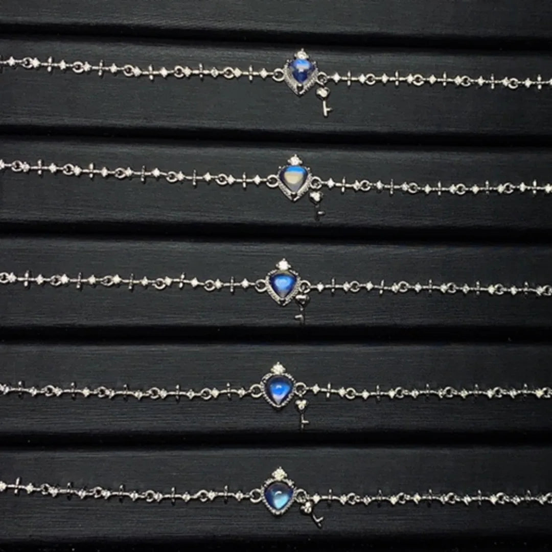 Celestial Crown Silver Moonstone Bracelet