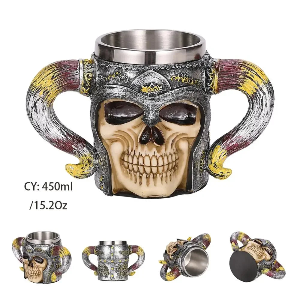 Medieval Dragon Resin Stainless Steel Mug 600ml Retro