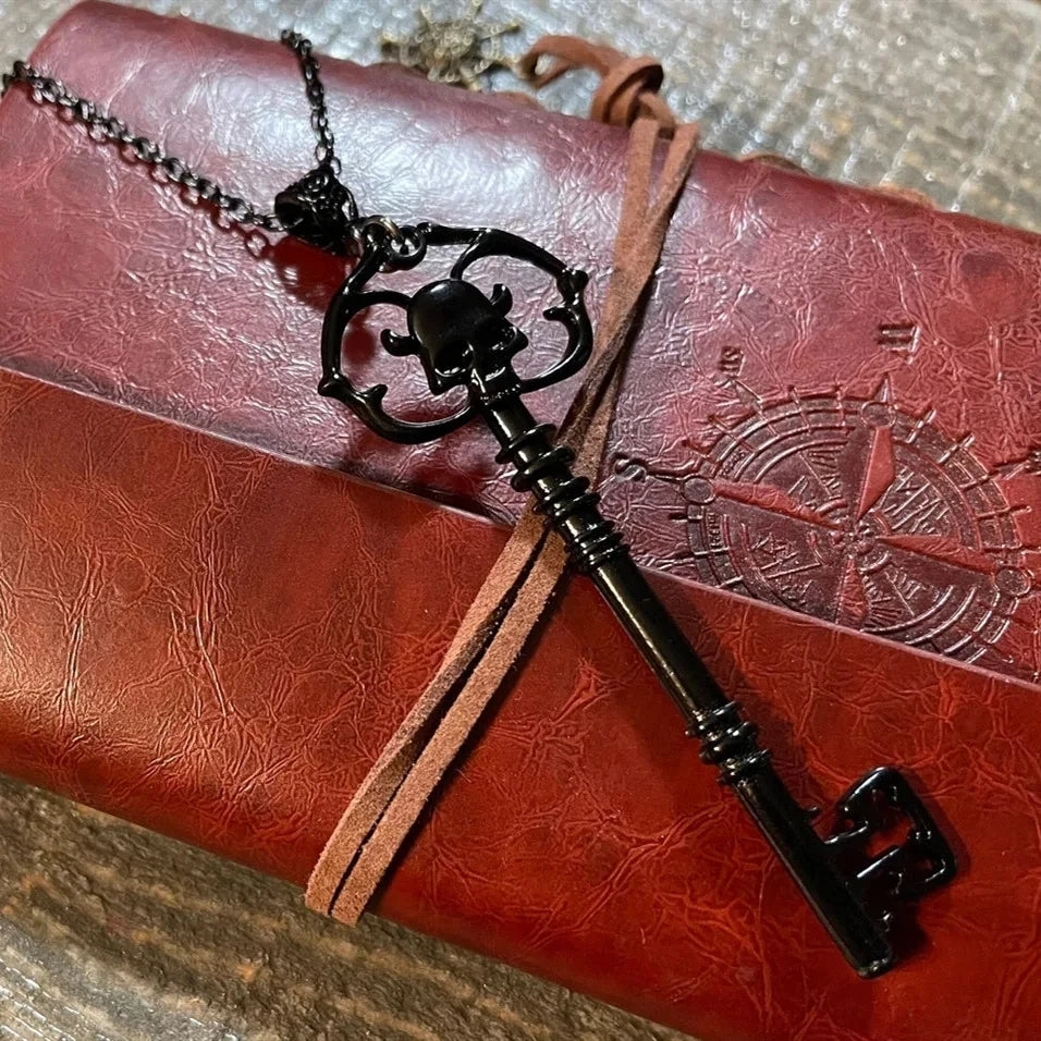 Silver Skeleton Key Pendant Necklace