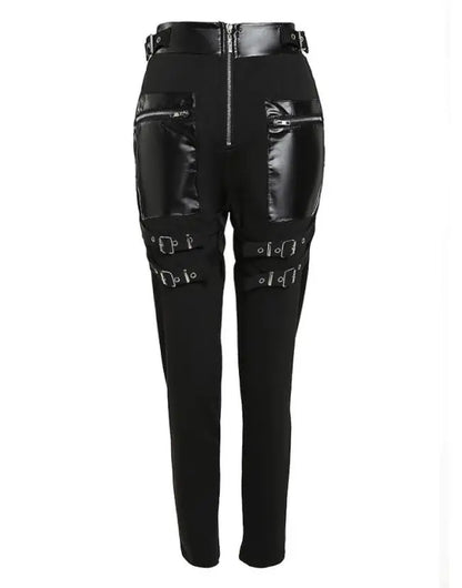 High Waist Zipper Design Skinny Long Pants