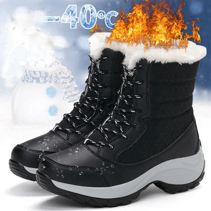 ChicWarm Waterproof Winter Ankle Platform Boots