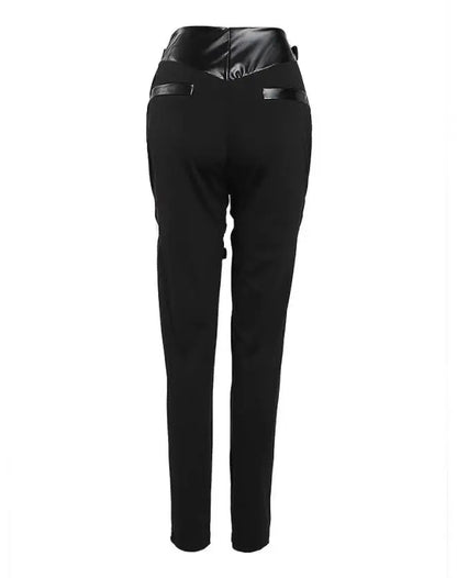 High Waist Zipper Design Skinny Long Pants