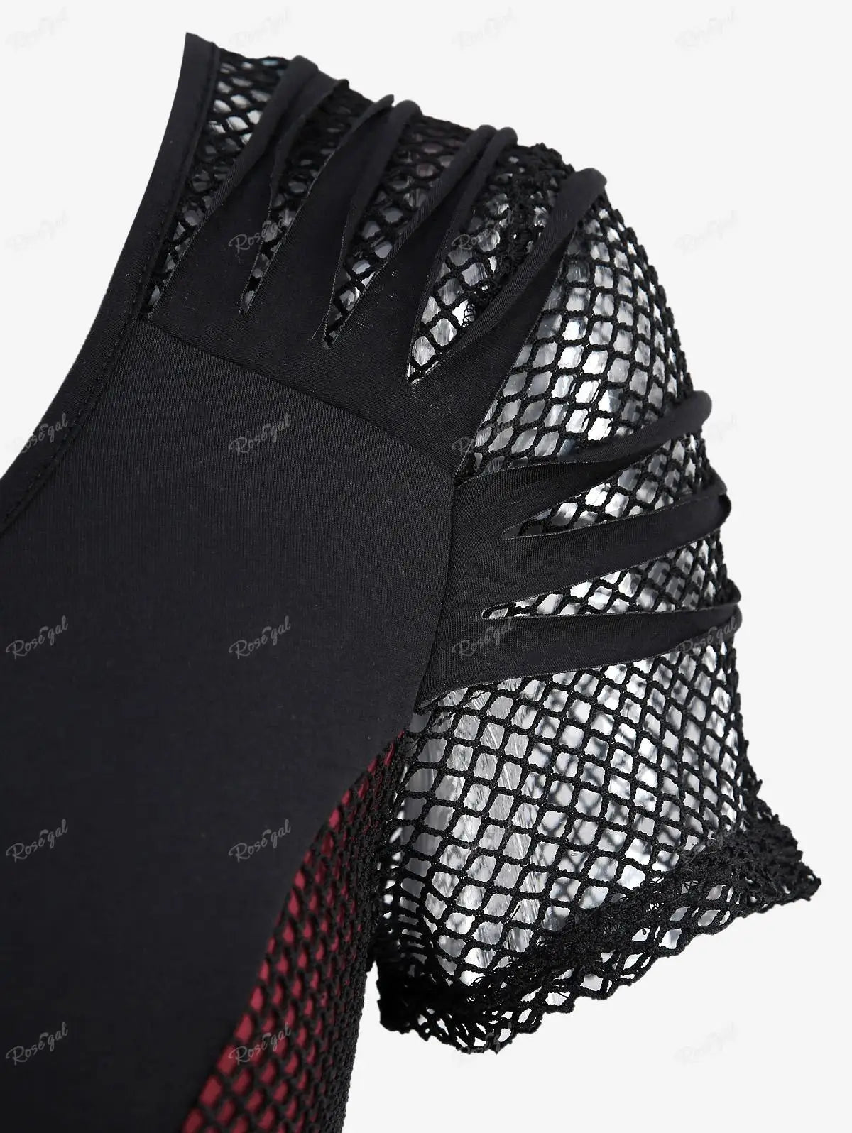 Gothic Plus-Size Fishnet Zipper Top for Summer Fun