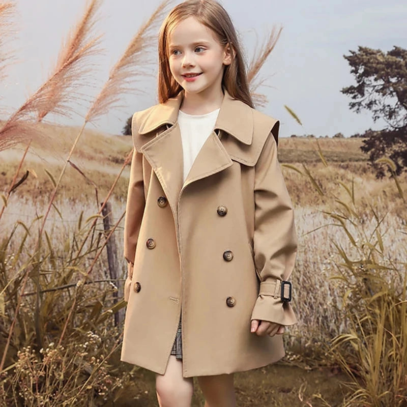 Girls Windbreaker Trench Coat
