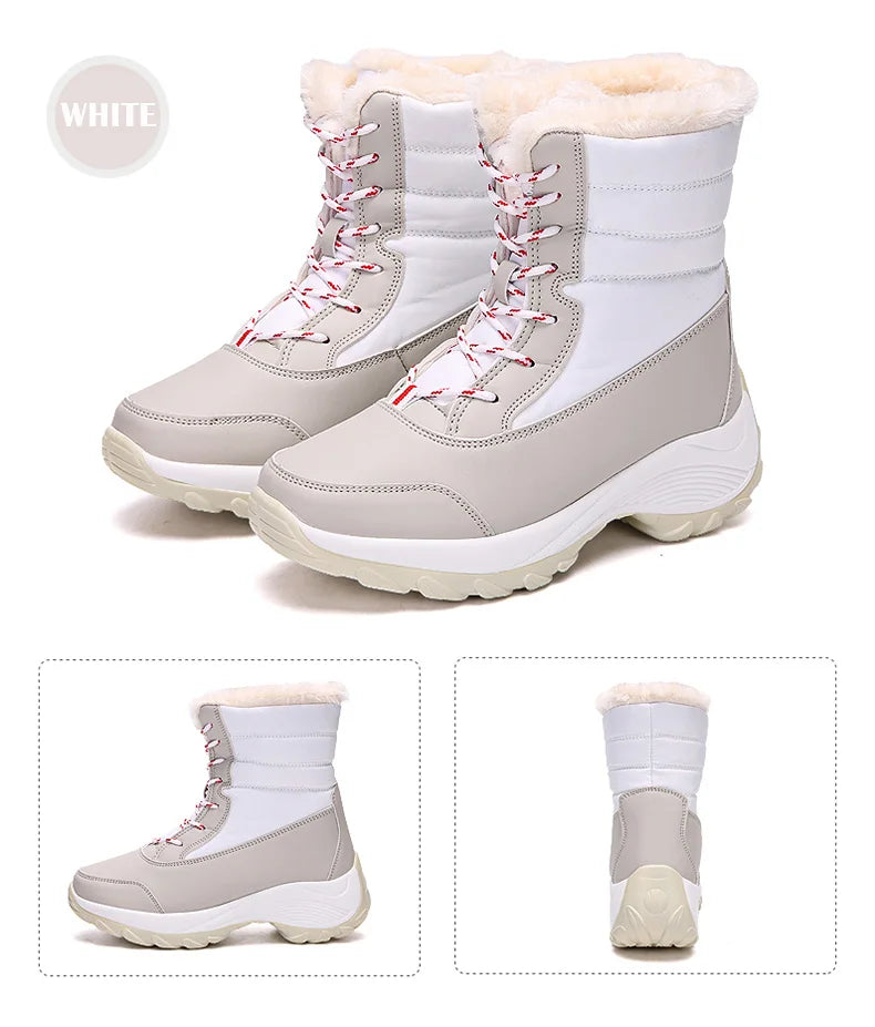 ChicWarm Waterproof Winter Ankle Platform Boots