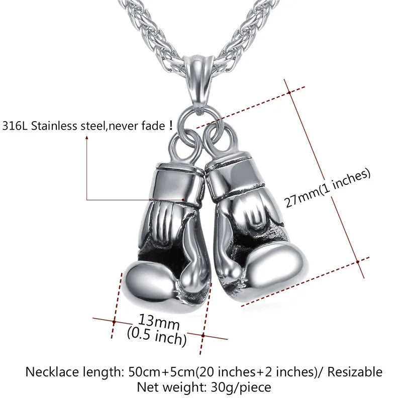 Boxing Necklace U7  Sporty Punk Jewelry