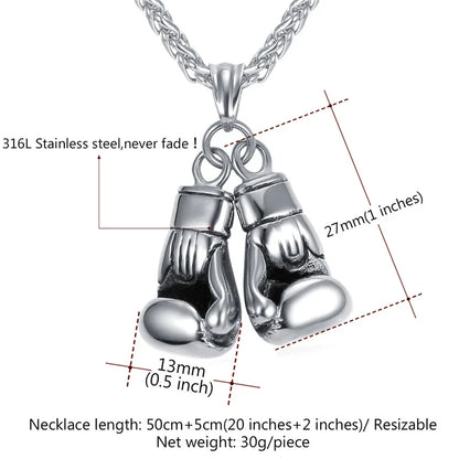 Boxing Necklace U7  Sporty Punk Jewelry