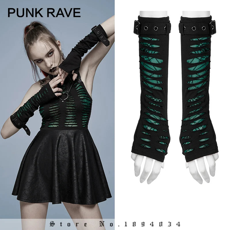 Edgy Elegance: Gothic Spider Mesh Gloves