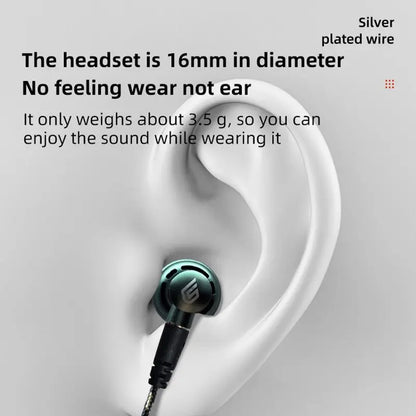 Earphones 14.2mm HIFI Wired Flat Headset
