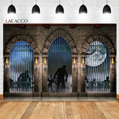 Moonlit Feline: Halloween Bat Castle Backdrop