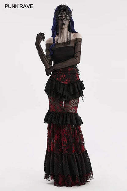 Gothic Fringed Lace Coffin Eye Mask