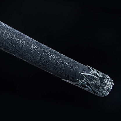 The Hawk's Embrace: Handmade Blue Flame Sword