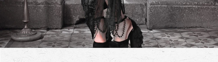 Gothic Velvet Slim Fit Lace Fishtail Dress for Women